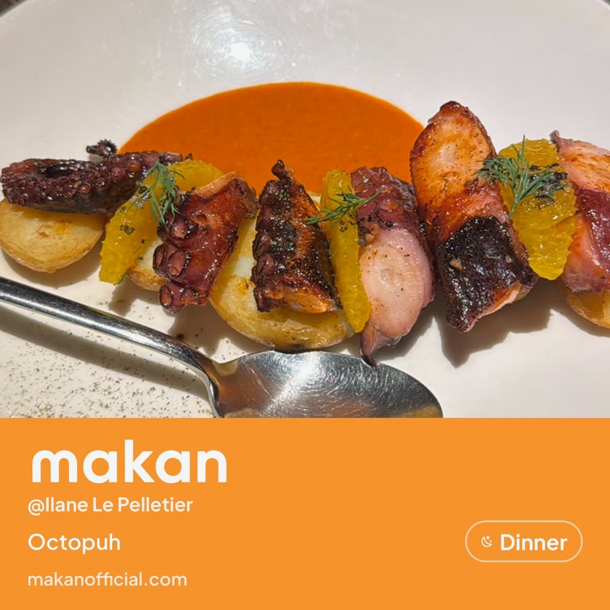 Octopus with orange sauce