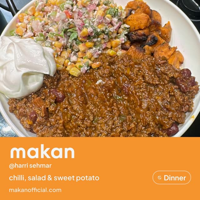 Chilli with salad on Makan