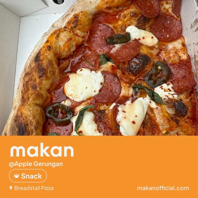Pepperoni pizza on Makan