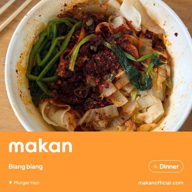 Biang biang at Murger Han — shared on Makan