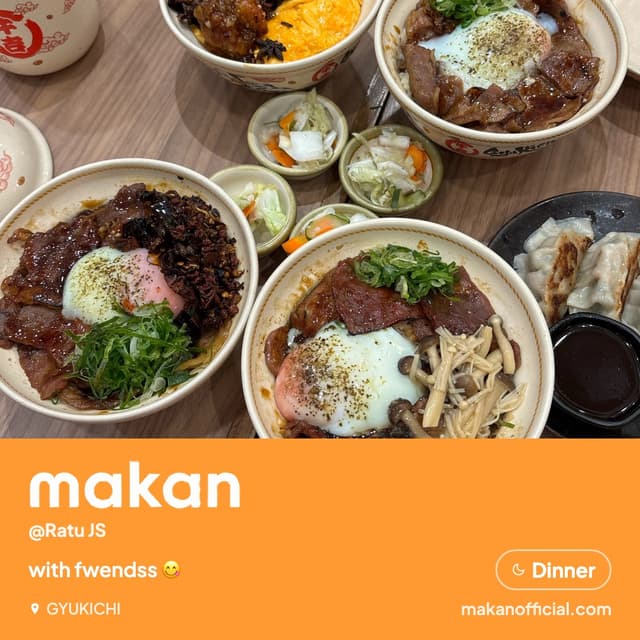 with fwendss 😋 at GYUKICHI — shared on Makan