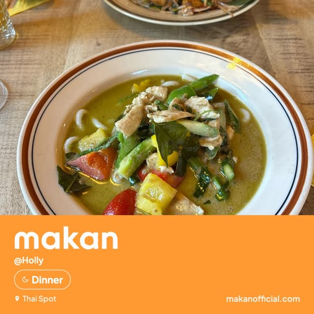 Dinner at Thai Spot — shared on Makan