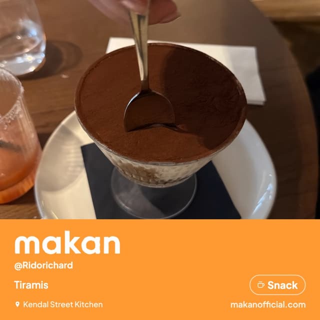 Tiramis at Kendal Street Kitchen — shared on Makan