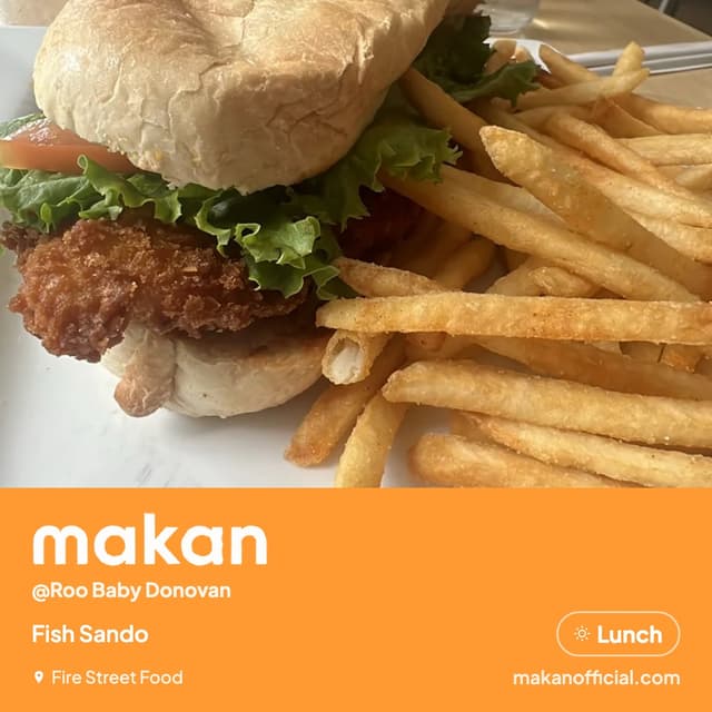 Fish Sando at Fire Street Food — shared on Makan