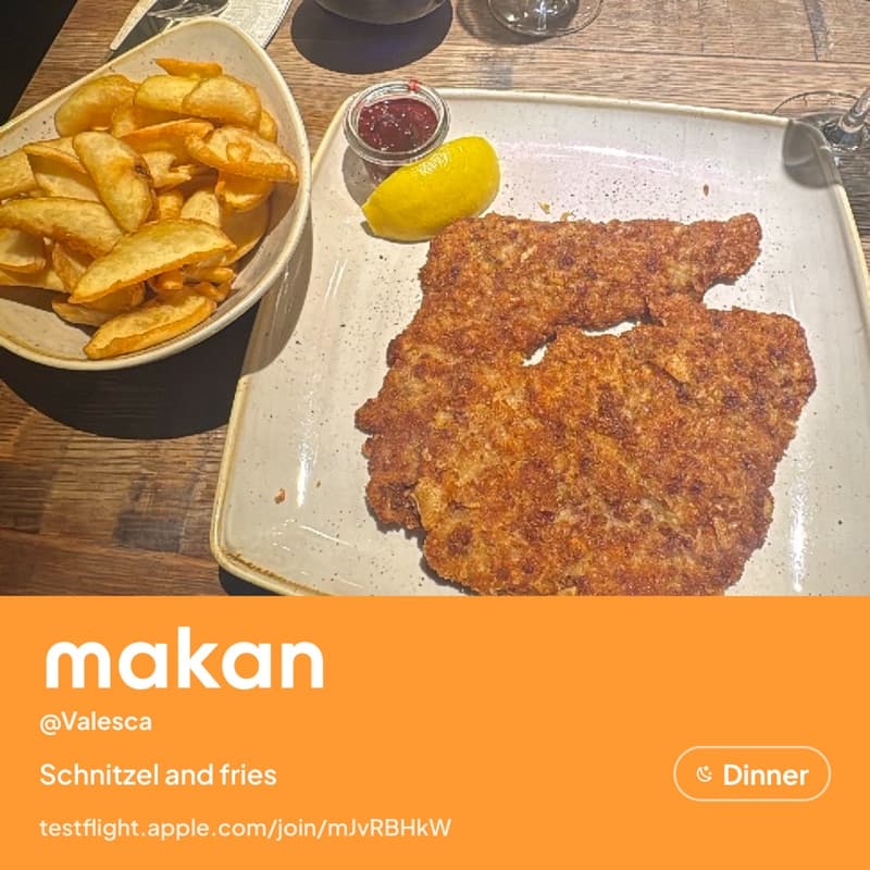 Schnitzel and fries shared on Makan by @Valesca