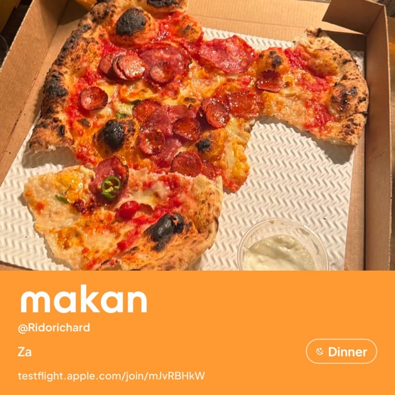 Meal shared on Makan