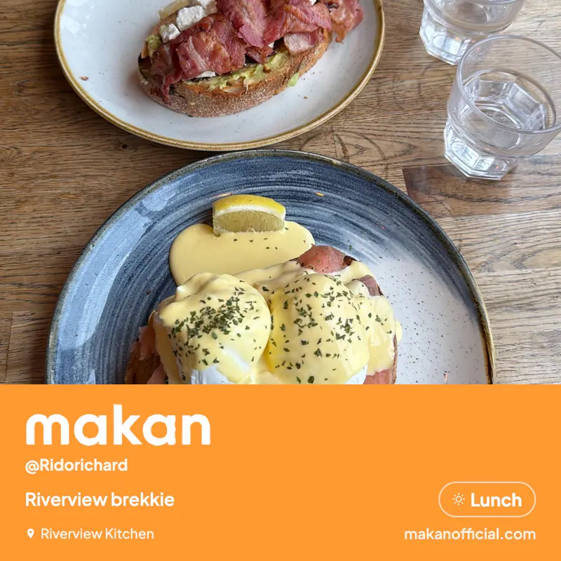 Riverview brekkie at Riverview Kitchen — shared on Makan