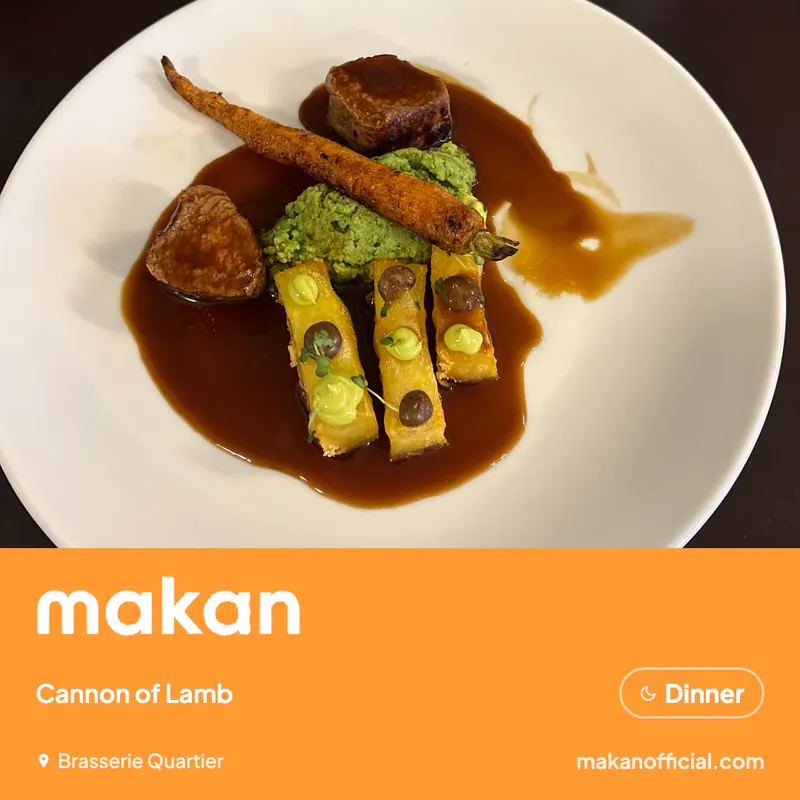 Cannon of Lamb at Brasserie Quartier — shared on Makan