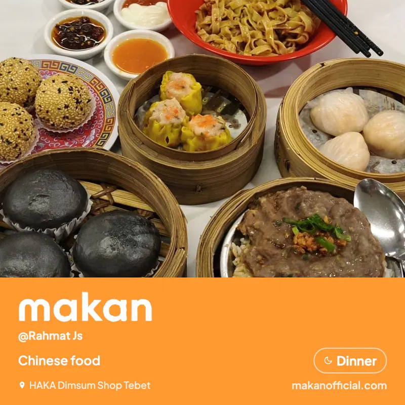 Chinese food at HAKA Dimsum Shop Tebet — shared on Makan